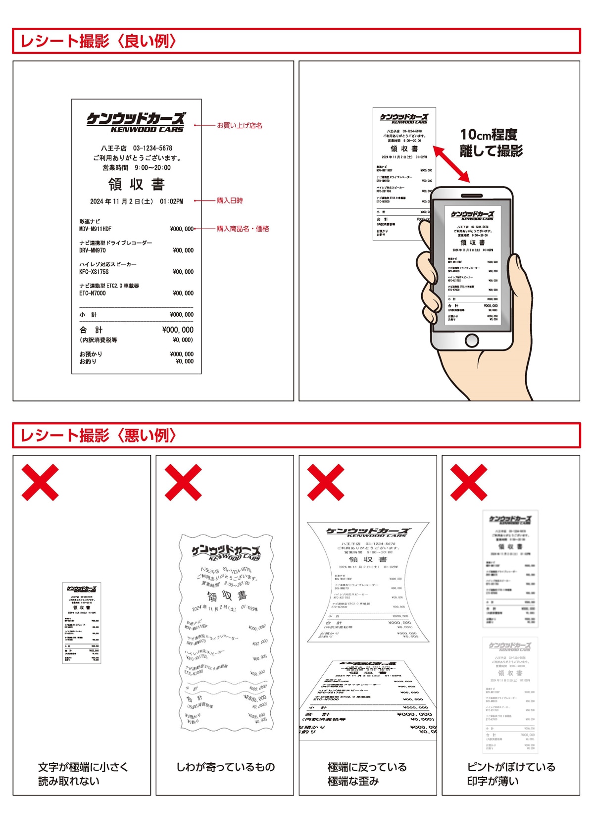 必ず１枚の写真に必要書類を収めてください