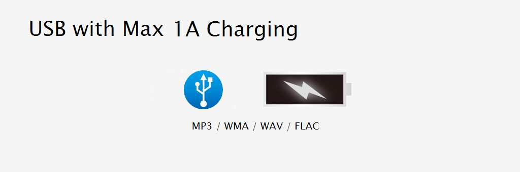 USB with Max 1.5A Charge Capability